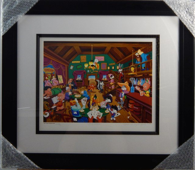 (347) Melanie Taylor Kent "Tune Saloon": Silkscreen Image measures 13 1/2" x 17". Framed 24" x 28". Estimate $200 -$300 Starting Bid $50