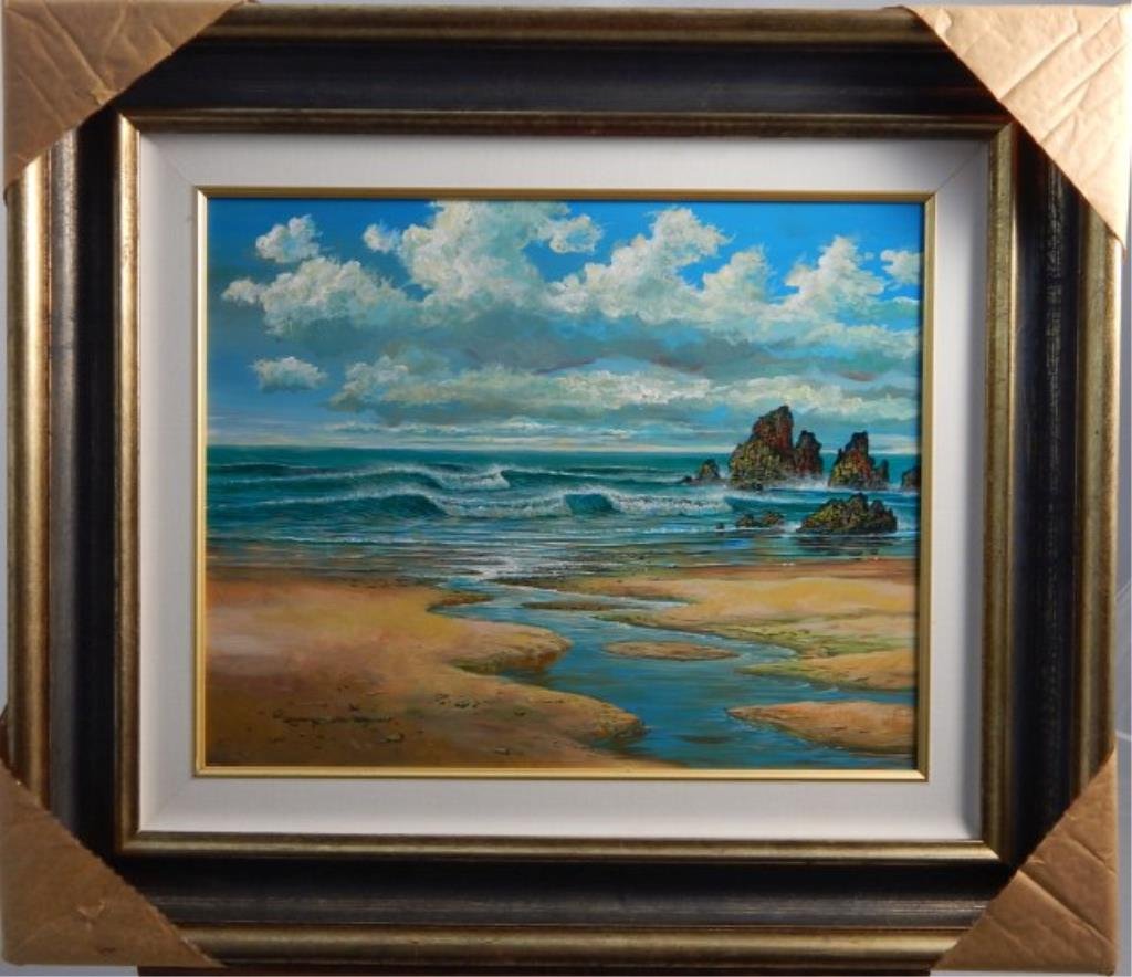 (382) Robert Lyn Nelson "Naples Yellow on Maui": Acrylic on canvas. Image measures 15 1/2" x 19 1/2" Framed 25 1/4" x 29 1/4" Estimate $3,000 - $4,000. Starting Bid $200