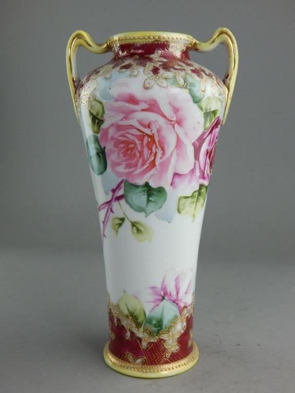 Nippon Hand Painted Double Handle Vase (1 of 6)