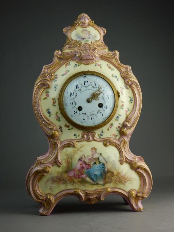 French Hand Painted Porcelain Clock (1 of 9)
