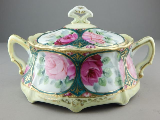 Hand Painted Porcelain Covered Two Handle Dish (1 of 4)