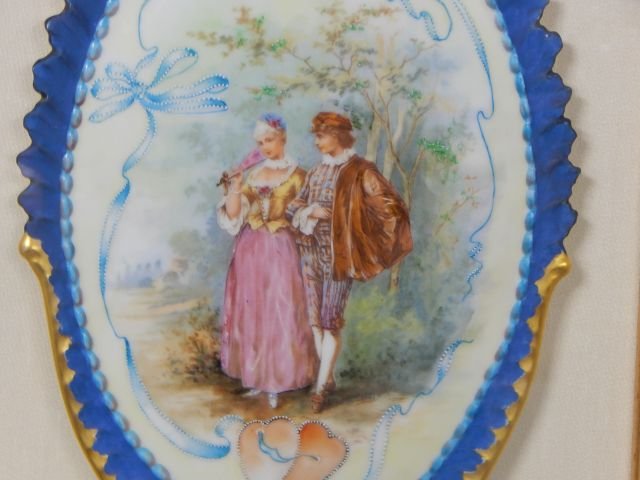 Hand Painted Porcelain Plaque in Display Frame (1 of 1)
