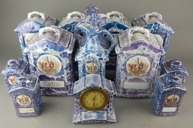 German Mepoco Ware Porcelain Canister Set (1 of 8)