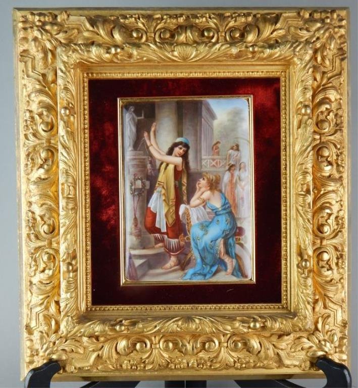 19th Century Berlin KPM Porcelain Plaque in Frame (1 of 8)