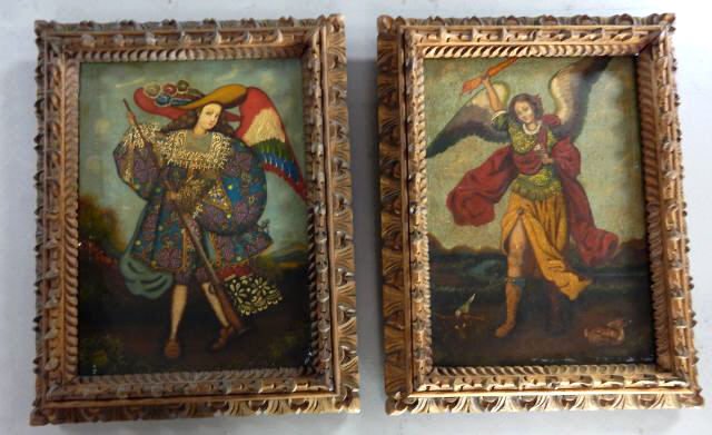 Pair Religious Scene Oil Paintings (1 of 4)