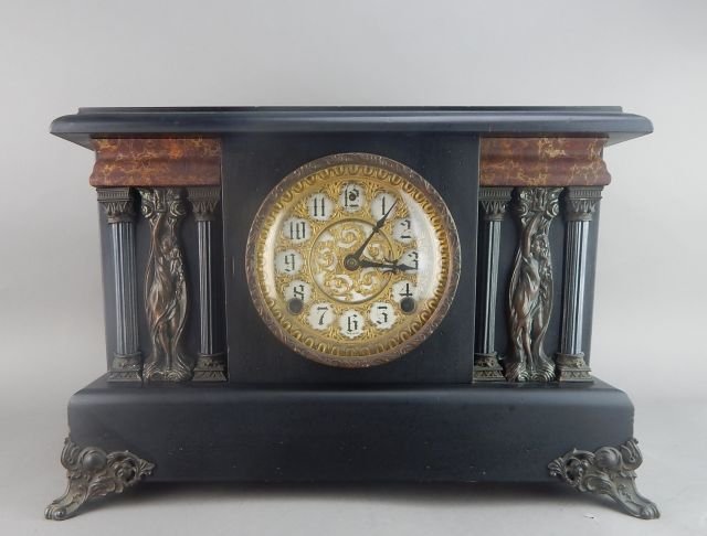 Sessions, Made in USA Black Wood Mantle Clock (1 of 8)