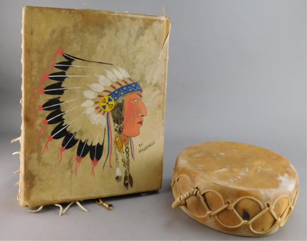 Two Native American Indian Drums (1 of 4)