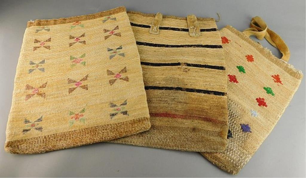 Three Indian Nez Perce Cornhusk Bag Baskets (1 of 4)