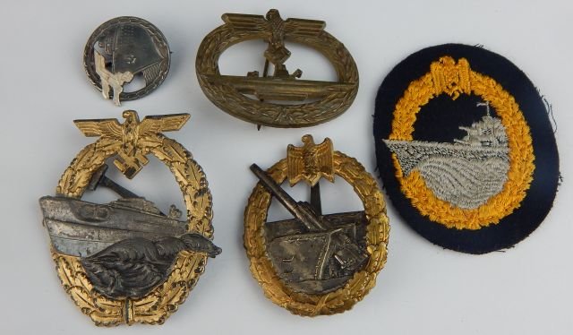 Six German Navy Badges (1 of 8)