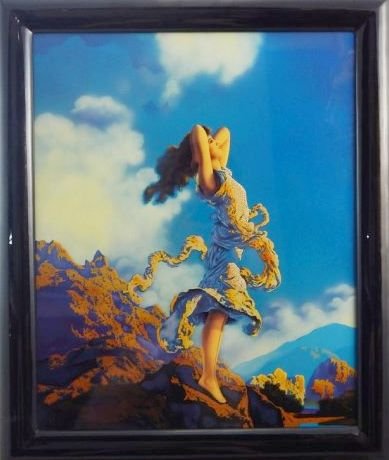 Ecstasy By Maxfield Parrish Mixed Media Plaque: Measures 23" x 27 1/2" with frame. Estimate $200 - $300 Starting Bid $20