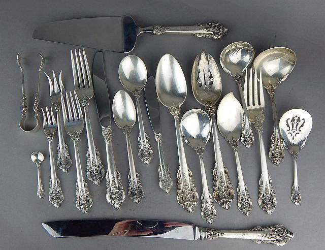 Grande Baroque By Wallace Sterling Silver Flatware Set (1 of 6)