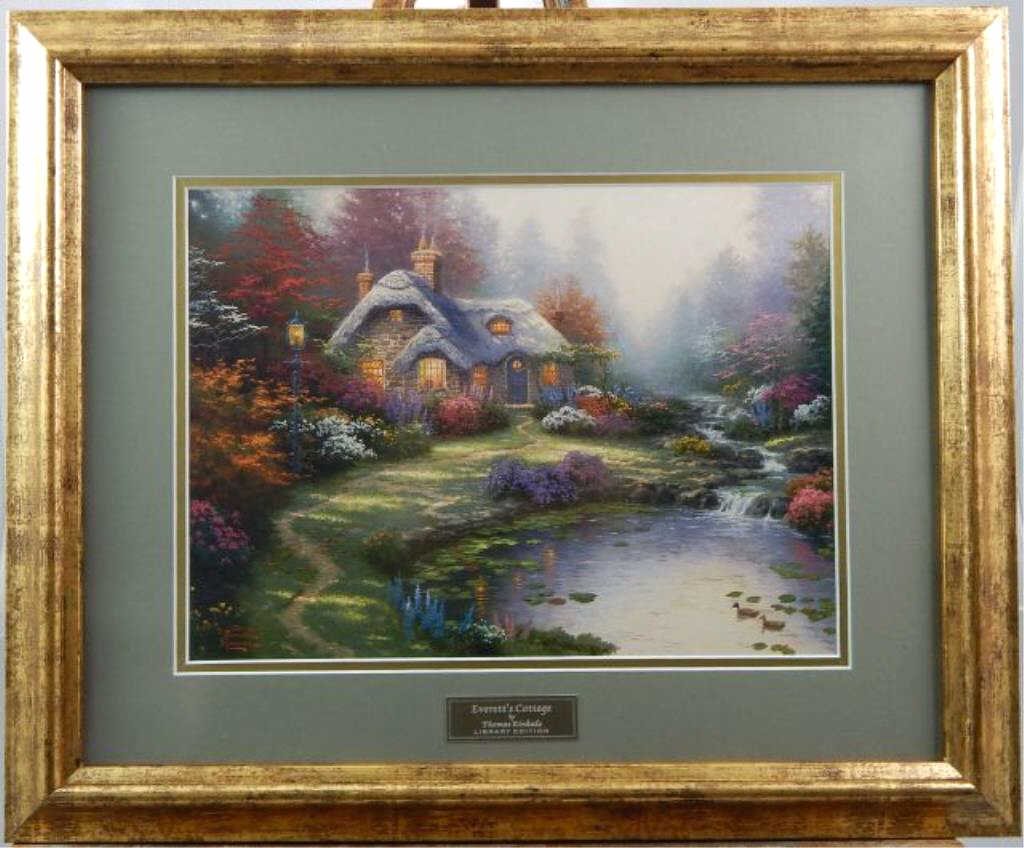 (421) Thomas Kincade "Everett's Cottage" Litho (1 of 3)