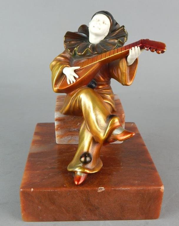 Art Deco Clown Sculpture on Marble Base (1 of 8)