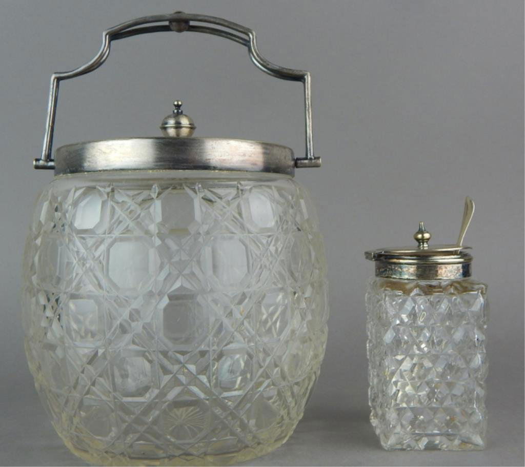 Vintage Cut Crystal Biscuit & Condiment Jars (1 of 3)