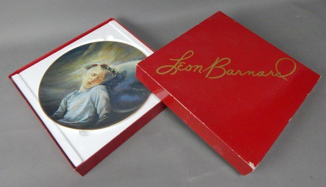 Nine Leon Barnard "Peace" Plates: 1978 First Limited Edition Annual Fall Plates. Measure !0 1/4". All 9 have boxes. Estimate $200 - $300. Starting bid $10