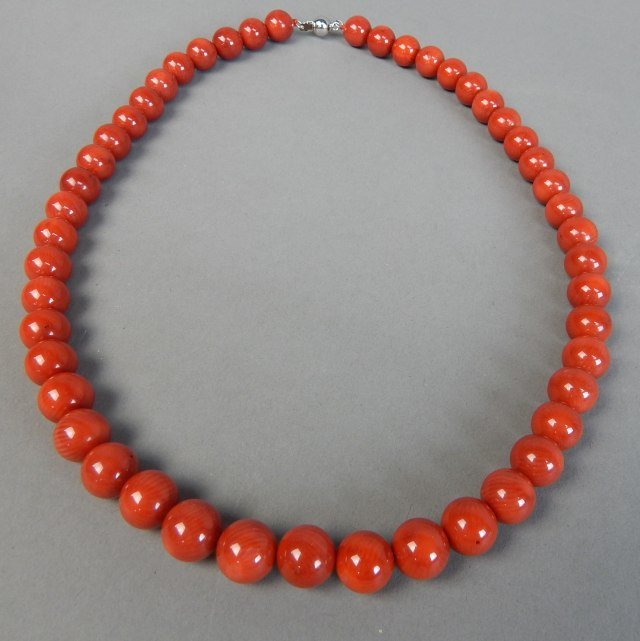 Natural Coral Bead Necklace (1 of 3)