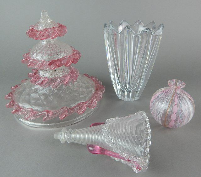 Orrefors Crystal Vase & Venetian Pink Glass (1 of 4)