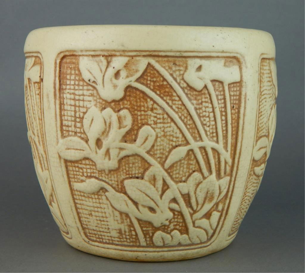 Weller Art Pottery Crackle Finish Zona Flower Pot (1 of 4)