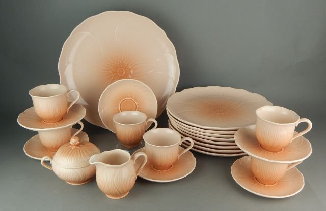 Mikasa "Spring" Pattern Dinnerware: Including large platter, 8 plates, 6 saucers, 6 cups, cream and sugar. Estimate $200 - $400 Starting Bid $10