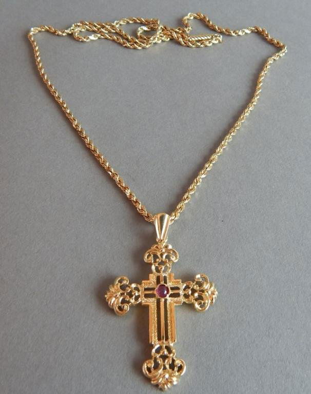 14K Gold Cross and Chain (1 of 3)