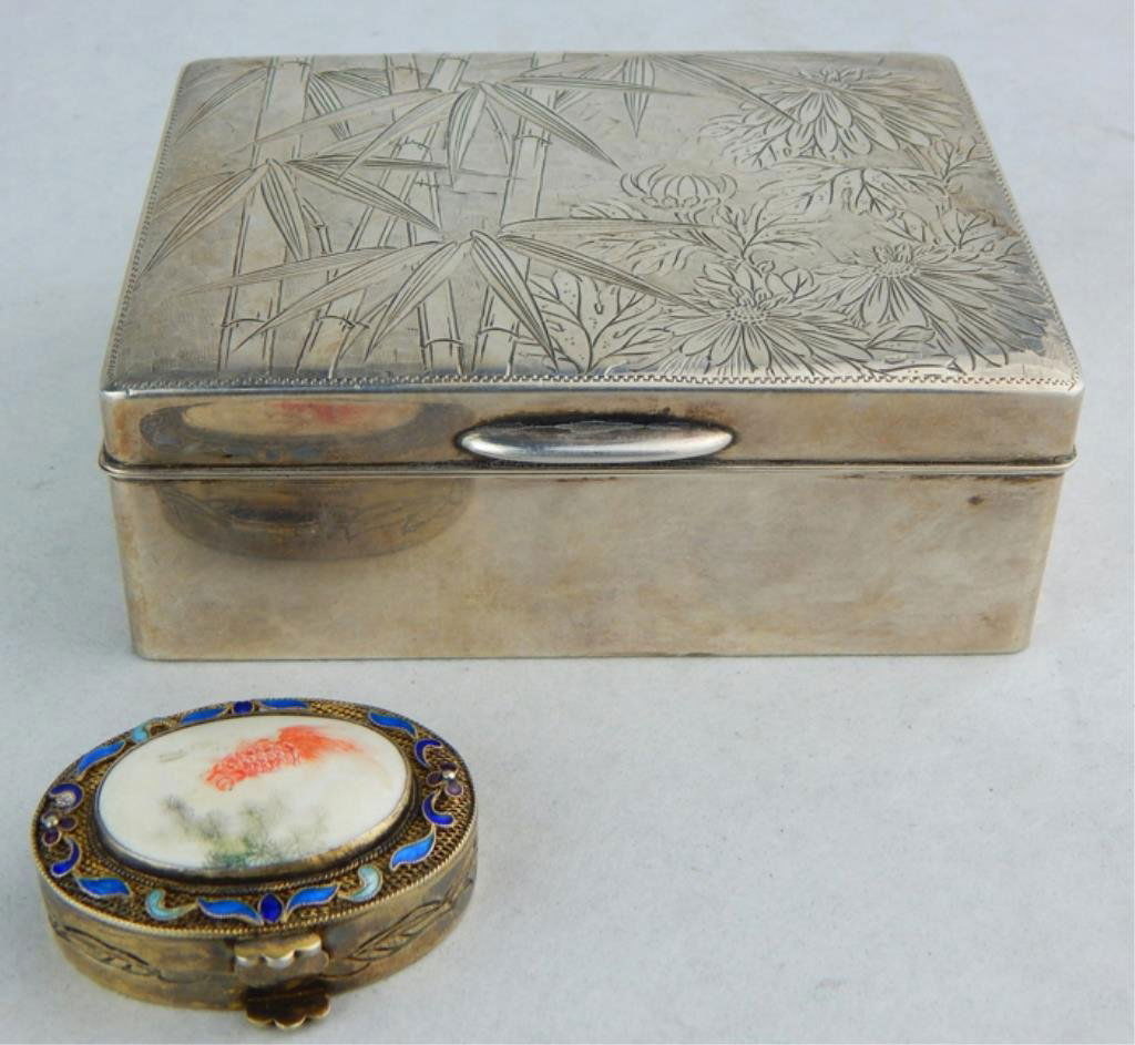 Two Silver Asian Motif Boxes (1 of 7)