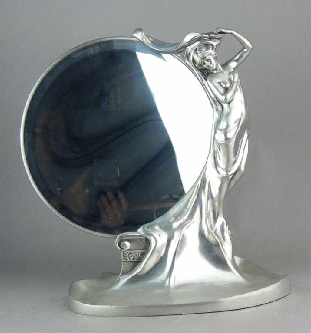 WMF Style Pewter Art Nouveau Lady Vanity Mirror (1 of 5)