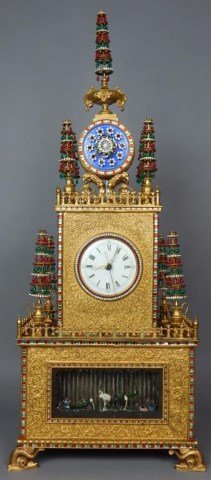 Chinese Automaton Musical Jeweled  Bracket Clock (1 of 10)