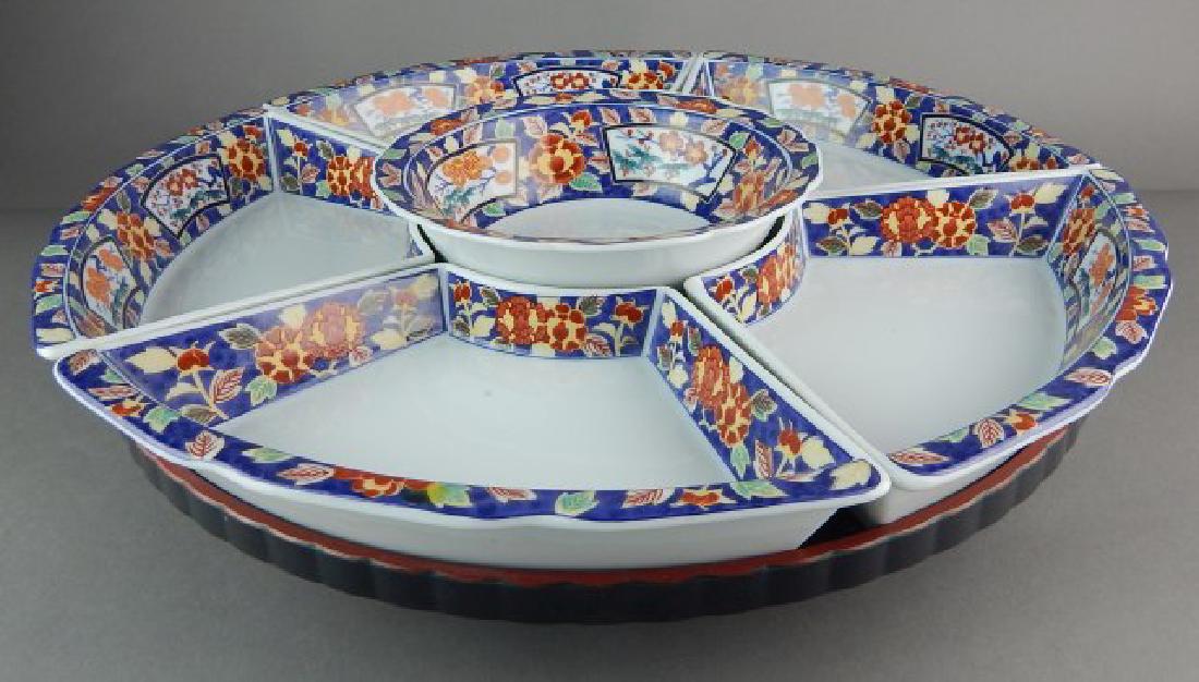 Imari Porcelain Sectional Dish on Lazy Susan (1 of 4)