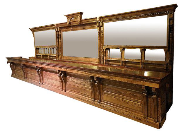 Oak Victorian front & back bar (1 of 4)