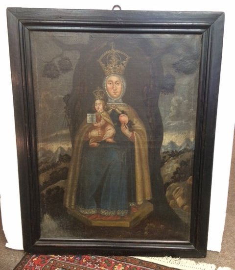 16th Century Original Oil on Canvas Madonna & Child (1 of 9)