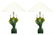 Pair of Daum crystal double heron lamps