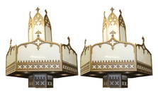 Pair Gothic theatre chandeliers
