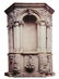 Antique cut stone Romanesque wall niche