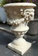 Pair of Belgian cast stone urns with rams' heads - 3