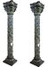 Pair of carved green marble columns with grapes
