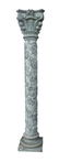 Pair of carved green marble columns with grapes - 2