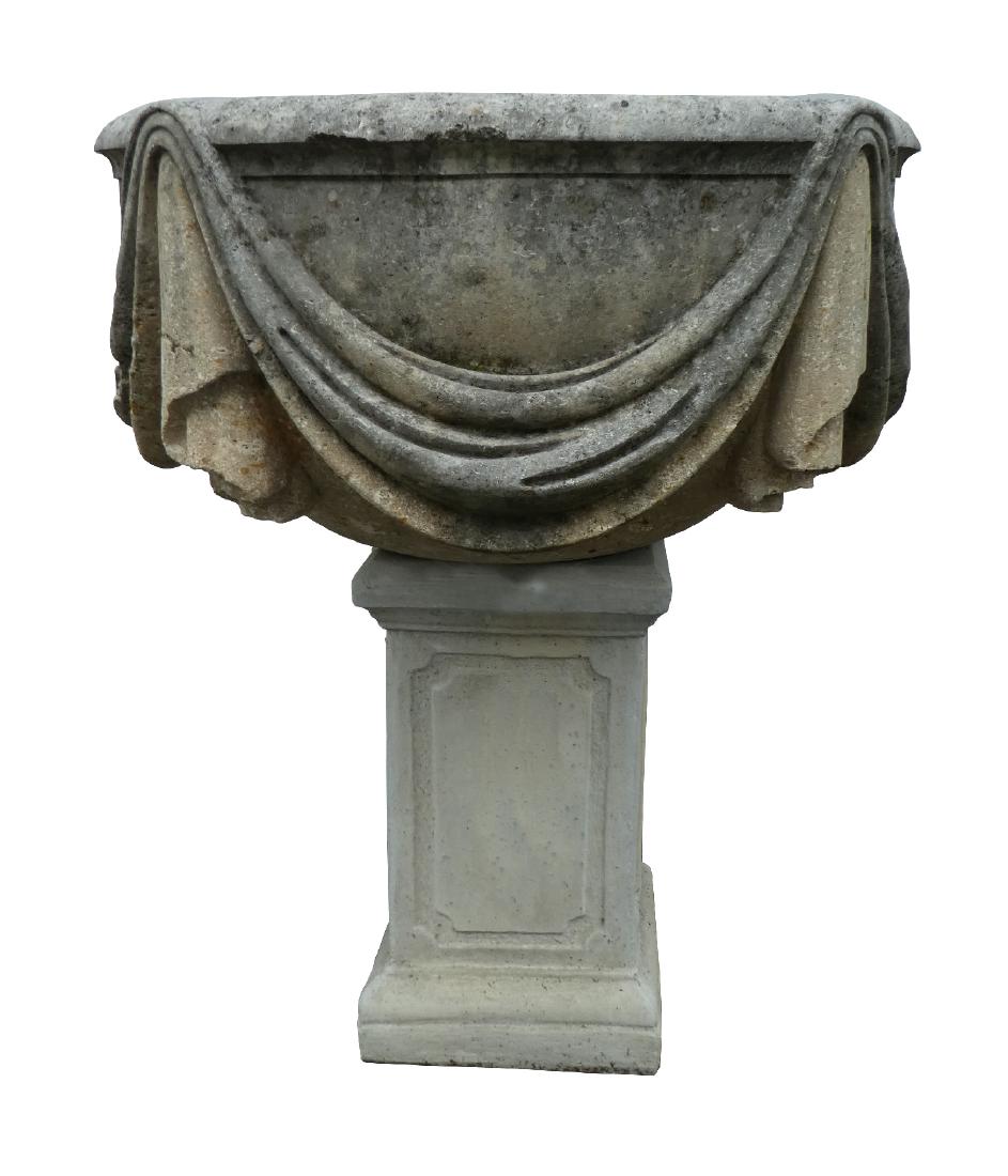 Classical garden urn with draped cloth (1 of 2)