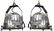 Pair of Industrial nickel over bronze lights