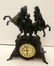 French painted mantel clock 2 horses