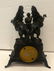 French painted mantel clock 2 horses - 4