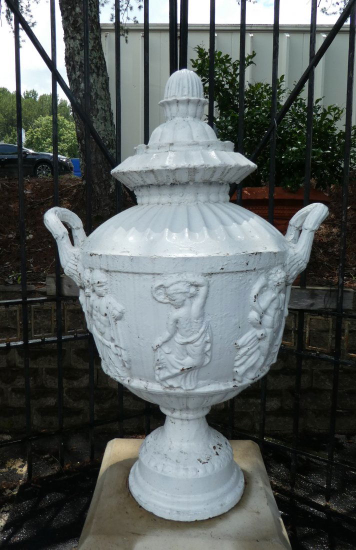 Cast iron relief cassoulet form urn (1 of 3)