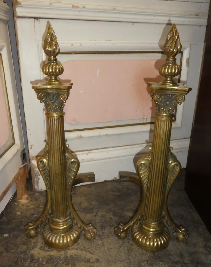 Pair of American Empire bronze andirons (1 of 2)