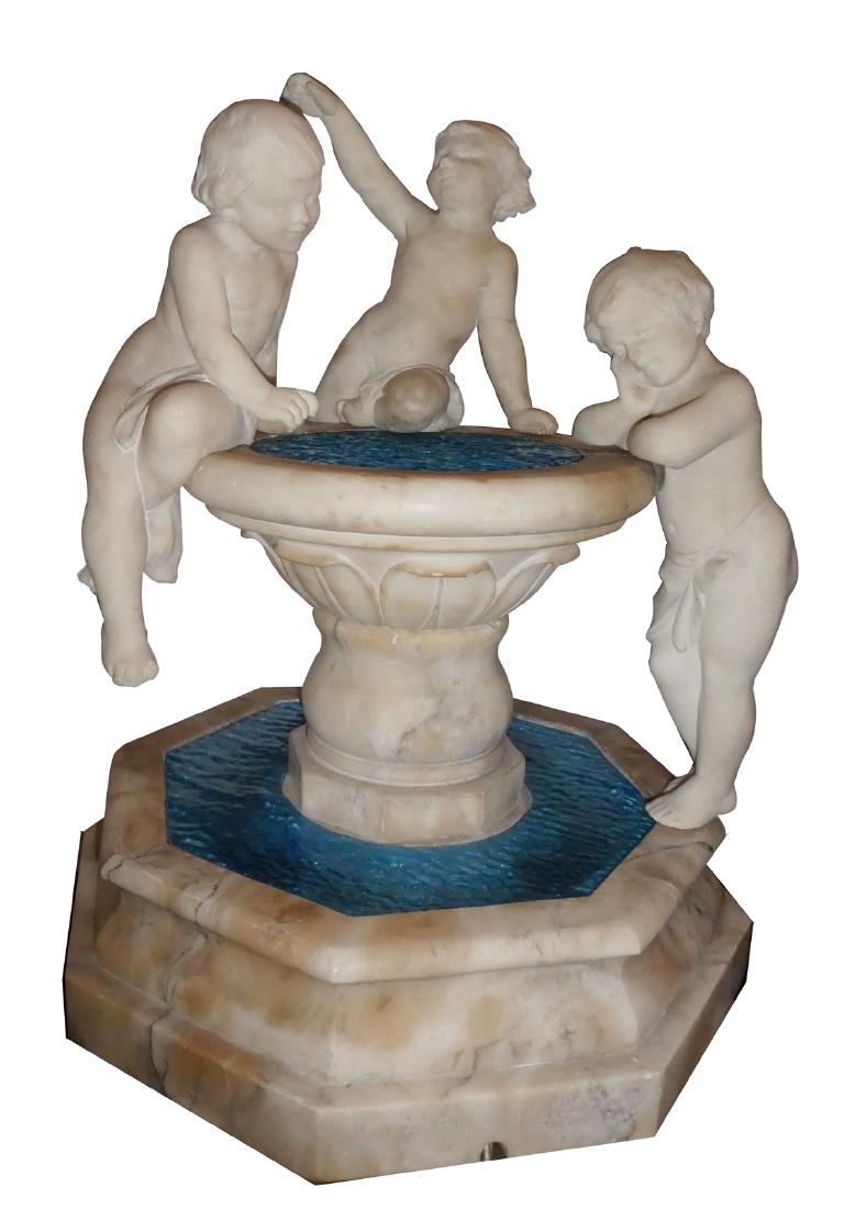 A. Cipriani carved alabaster sculpture of cherubs (1 of 3)