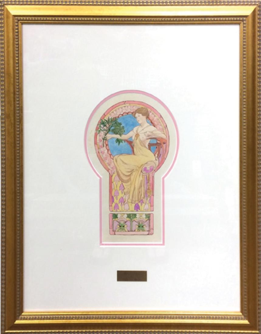 Alphonse Mucha watercolor painting (1 of 5)