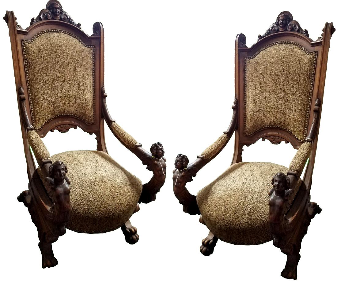 Pair of French walnut armchairs (1 of 3)