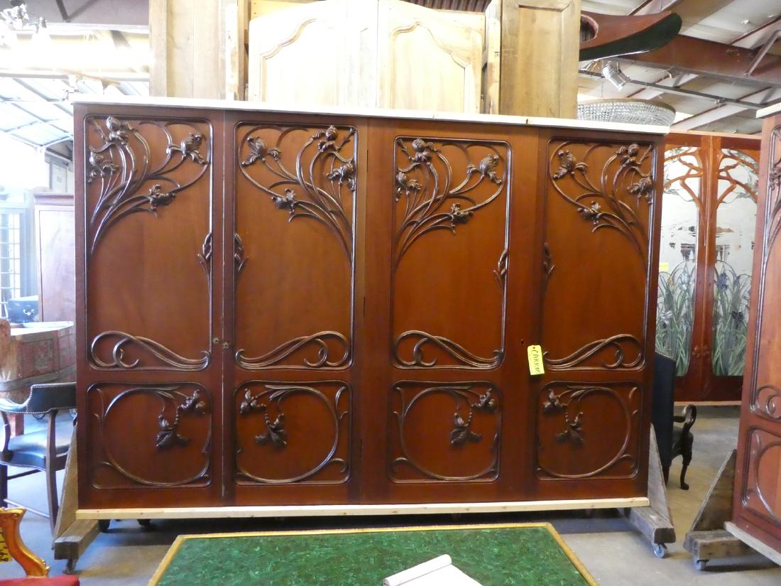 4 Art Nouveau carved mahogany doors After Gaillard (1 of 5)