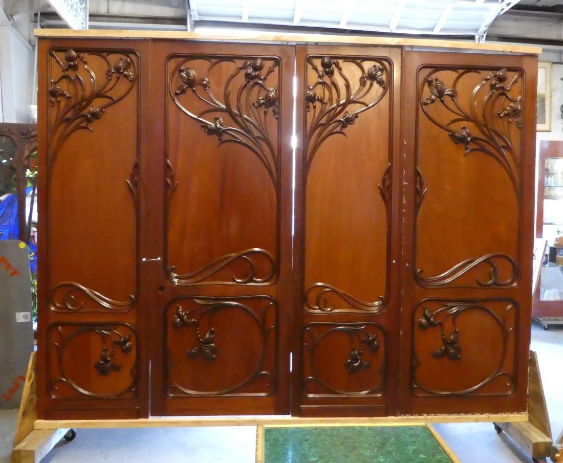 4 Art Nouveau carved mahogany doors After Gaillard (1 of 3)