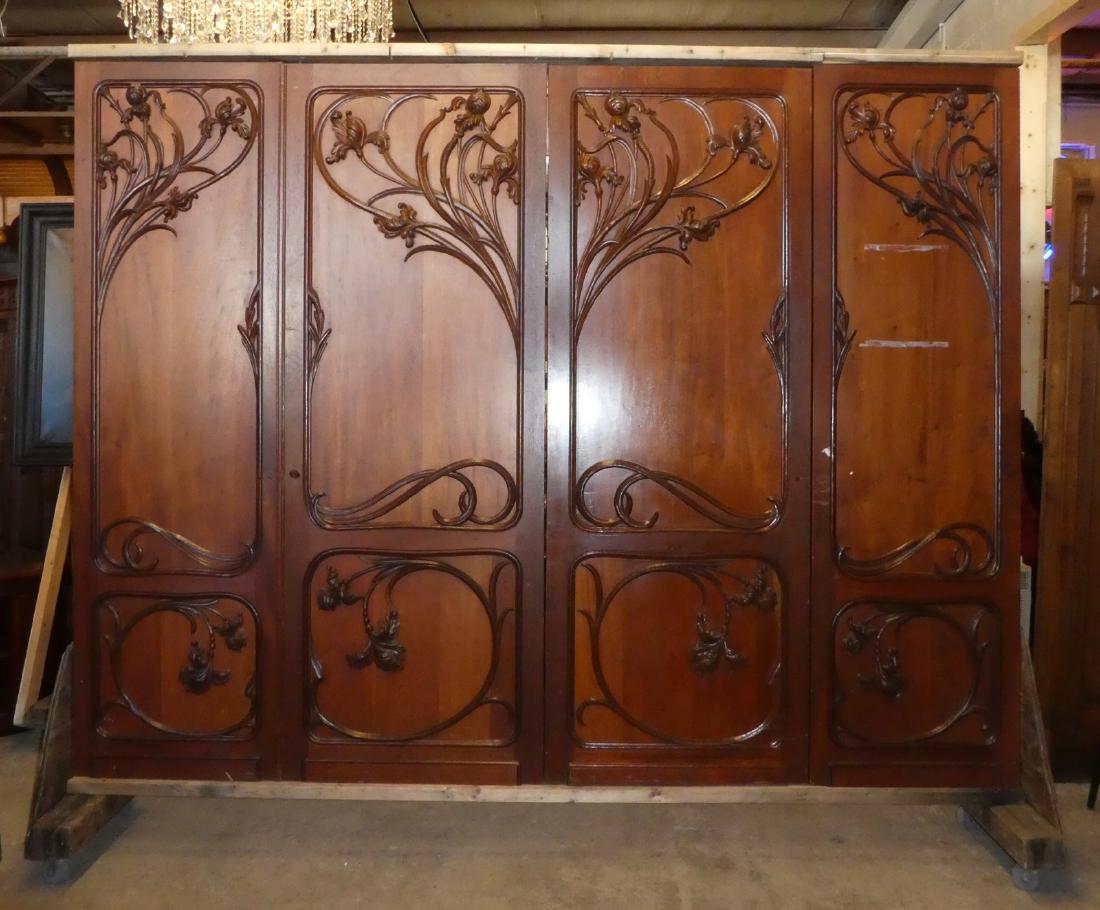 4 Art Nouveau carved mahogany doors After Gaillard (1 of 3)