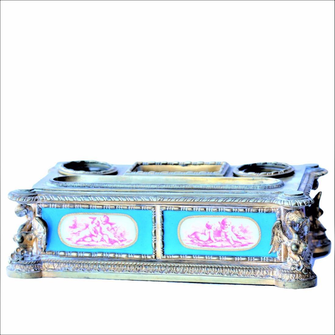 French 19th c Sevres porcelain & bronze centerpiece (1 of 3)