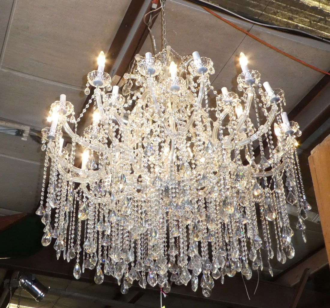 Italian Thirteen Light Drop Crystal Chandelier, Empire Style (26 Italian Thirteen Light Drop Crystal Chandelier, Empire Style (26